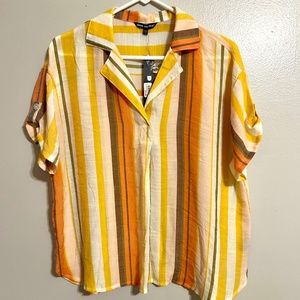 Yellow and Orange Striped Top, NWT